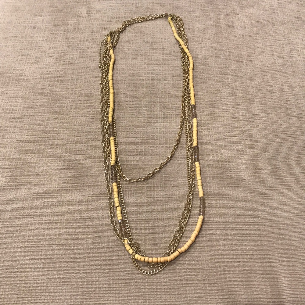Yellow and gold beaded necklace